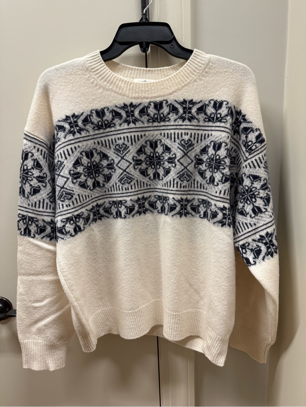 Aritzia Wilfred Fair Isle Crewneck Sweater - Neutral Pattern